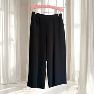 Topshop Black High Rise Fold Over Pleat Front Culottes Dress Pants Size 6